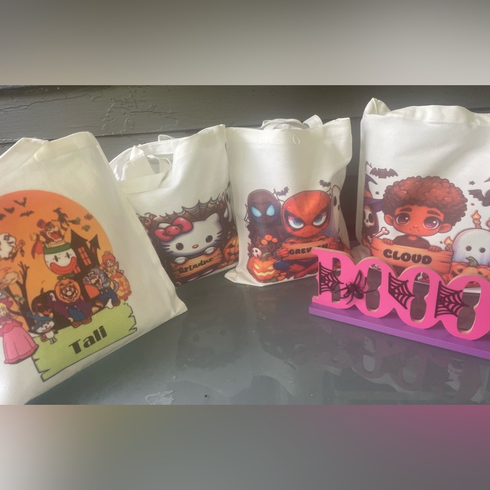 Custom trick or treat tote bag